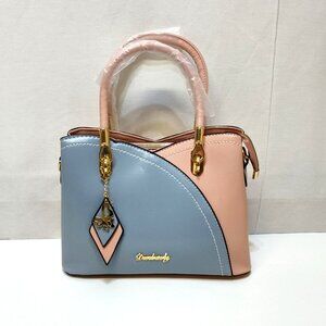Danbaoly Patchwork PU Leather Handbag Top Handles Removable Crossbody Strap NWT